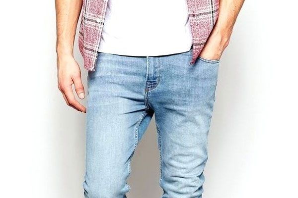 calça jeans masculina clara reta
